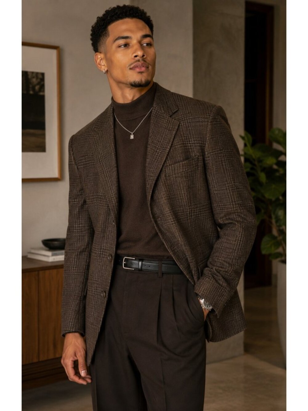 Ermenegildo Zegna 10 Pocket Brown Plaid Wool Blazer 46R Spain Old Money